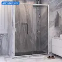 Душевая дверь Ambassador Forsa 17021120AX 140 см цвет профиля серебристый блеск стекло прозрачное