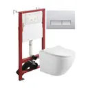 Комплект инсталляция с унитазом Agger ATI09150+APB200 цвет белый