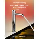 Смеситель для раковины Abelsberg Fluida ERF22003CH высокий однорычажный цвет глянцевый хром