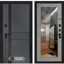 Входная дверь Labirintdoors Эволаб правый 205x96см цвет velluto oskuro/бетон светлый с зеркалом П18