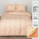 Комплект постельного белья Миртек МИРТЕК FLORAL Relax ранфорс евро наволочки 50 x 70- 2 шт цвет персиковый