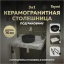Столешница в ванную Teymi F15537 70х50см Керамогранит цвет серый/серебристый