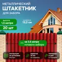 Металлический штакетник Ижторгметалл круг 132мм 1.5м односторонний RAL 3005 красное вино 20шт