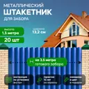 Металлический штакетник Ижторгметалл круг 132мм 1.5м односторонний RAL 5005 синий 20шт