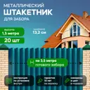 Металлический штакетник Ижторгметалл круг 132мм 1.5м односторонний RAL 5021 морская волна 20шт