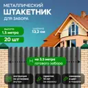 Металлический штакетник Ижторгметалл круг 132мм 1.5м односторонний RAL 7024 серый графит 20шт