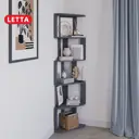 Стеллаж с полками Letta 38x175x38 см ЛДСП цвет графитовый серый