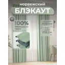 Комплект штор Юмарт Блэкаут ЮМАРТ 103002400255011 на шторной ленте 255x400 см цвет зеленый