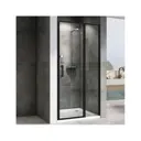 Душевая дверь Abber AG04110BS 110см эффект стекла прозрачный распашной