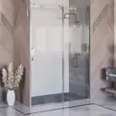Душевая дверь Ambassador 19021104HX 150см эффект стекла прозрачный раздвижной профиль хром