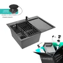 Мойка для кухни Stein GL37851B-L/035B/GL405B/GL302644B 78x51 см глубина чаши 19 см нержавеющая сталь цвет графит