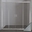 Душевая дверь Belbagno UNIQUE-BF-2-170/200-P-Cr 200см эффект стекла рифленый раздвижной