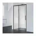 Душевая дверь Belbagno ACQUA-BF-1-140-C-NERO 140см эффект стекла прозрачный раздвижной