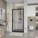 Душевая дверь Niagara NG-83-10AB 100см эффект стекла прозрачный распашной профиль черный