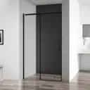 Душевая дверь Belbagno ACQUA-BF-1-120-C-NERO 121см эффект стекла прозрачный раздвижной