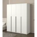 Шкаф распашной Бергамо с 4 дверями 180x220x60 см ЛДСП цвет белый