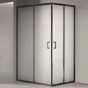 Душевой уголок Rgw Passage 3508104082-24 прямоугольный 80x120см черный профиль эффект стекла матовый