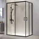 Душевой уголок Rgw Passage 030824682-14 прямоугольный 80x120см черный профиль эффект стекла прозрачный