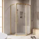 Душевой уголок Cezares Relax RELAX-304-P-1-100-C-BORO пятиугольный 100x100см золотистый профиль эффект стекла прозрачный