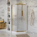 Душевой уголок Niagara Nova 64340811GOLD пятиугольный 100x100см золотистый профиль эффект стекла прозрачный