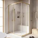 Душевой уголок Cezares Relax RELAX-304-AH-2-120/90-C-BORO прямоугольный 120x90см золотистый профиль эффект стекла прозрачный