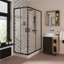 Душевой уголок Niagara Nova 68810811BLACK прямоугольный 98х78см черный профиль эффект стекла прозрачный