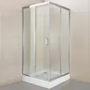 Душевой уголок Belbagno Uno UNO-195-A-2-80-P-Cr квадратный 80х80см серебристый блеск профиль эффект стекла рифленый