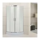 Душевой уголок Belbagno Uno UNO-195-R-2-90-P-Cr 1/4 круга 90x90см серебристый блеск профиль эффект стекла рифленый
