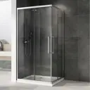 Душевой уголок Abber Schwarzer Diamant AG02129H прямоугольный 120x90см серебристый блеск профиль эффект стекла прозрачный