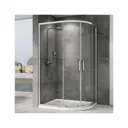 Душевой уголок Abber Schwarzer Diamant AG01128 многоугольный 120x80см серебристый блеск профиль эффект стекла прозрачный