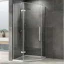 Душевой уголок Abber Ewiges Wasser AG05090 пятиугольный 90x90см серебристый блеск профиль эффект стекла прозрачный