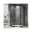 Душевой уголок Abber Schwarzer Diamant AG01180B многоугольный 100x80см черный профиль эффект стекла прозрачный