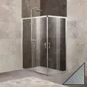Душевой уголок Belbagno Unique UNIQUE-AH-2-100/115-75/90-P-Cr прямоугольный 115x90см серебристый блеск профиль эффект стекла рифленый