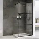 Душевая перегородка Abber AG62100B8 100x200см черный профиль стекло прозрачное