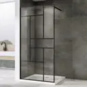 Душевая перегородка Abber AG63100B 100x200см черный профиль стекло прозрачное