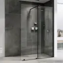 Душевая перегородка Abber AG09100B 100x200см черный профиль стекло прозрачное