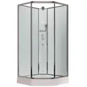 Душевая кабина Timo Premium ILMA 709 с крышей, хамам и стульчиком 90x90x225 низкий поддон ассиметричный