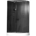 Душевая кабина Timo Premium ILMA Black 902 L с крышей, хамам и стульчиком 120x80x222 низкий поддон ассиметричный