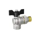 Кран шаровой с американкой угловой Ld Pride 555725 DN25 PN40 1" ВР латунь ручка бабочка