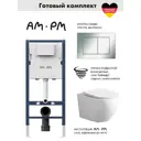 Комплект инсталляции Am.pm I012709.0251 PrimeFit с клавишей PrimeFit S хроми унитаз 48x36 ADT Pro Vortex Торнадо микролифт белый форма овал
