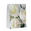 Пакет подарочный Симфония Белые пионы 32x26x12 см цвет белый