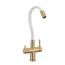 Смеситель для кухни Milacio MCU.560.GDW поворотный излив 18.9 см цвет желтый, золотой