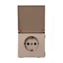 Розетка встраиваемая Altech 07359 с заземлением цвет шампань