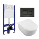 Комплект инсталляции 3 в 1 Enio Tecnico EN8050050 с унитазом Villeroy Subway 2.0 5614R201 и кнопка черная матовая Cubo