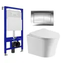 Комплект инсталляции 3 в 1 Enio Tecnico EN8050052 с унитазом CeruttiSpa Adige CT7837 и кнопка хром Quadro