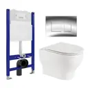 Комплект инсталляции 3 в 1 Enio Tecnico EN8050050 с унитазом WeltWasser Erlenbach и кнопка хром Cubo