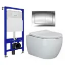 Комплект инсталляции 3 в 1 Enio Tecnico 52 с унитазом Ceramica Nova Play CN3001 и кнопка хром Quadro