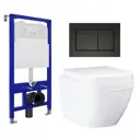 Комплект инсталляции 3 в 1 Enio Tecnico 52 с унитазом Grohe Euro Ceramic 39206000 и кнопка черная матовая Quadro