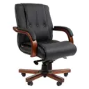 Офисное кресло Chairman 653М 70x98x70 см кожа цвет черный