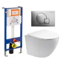 Комплект инсталляции 3 в 1 Enio Aquanika с унитазом Акватек Европа AQ1900-00 и кнопка хром